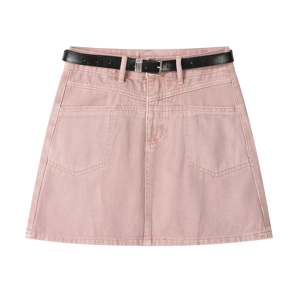 Design Sense Niche Buttocks Wrapped Denim Skirt