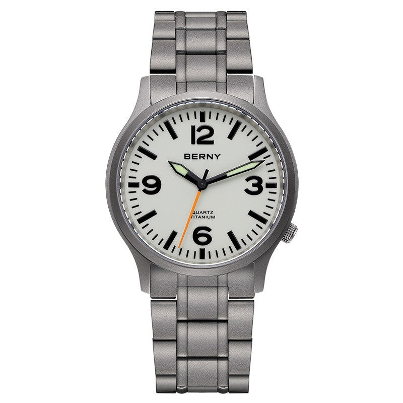 Bernie Mens Waterproof Highly Luminous Titanium Alloy Quartz Watch