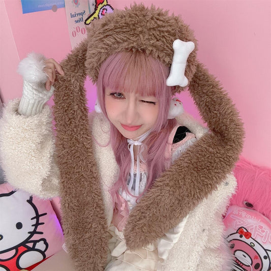 One-piece Concave Shape Kooky With Warm Berber Fleece Pullover Hat