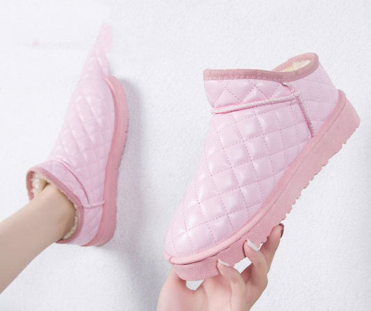 Korean Version Of All-match Flat Bread Shoes Plus Velvet Short Boots