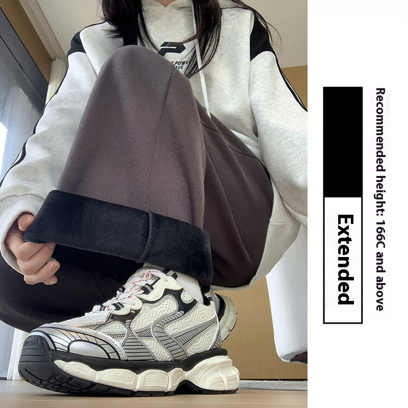 Fleece-lined Sports Pants Female Autumn And Winter