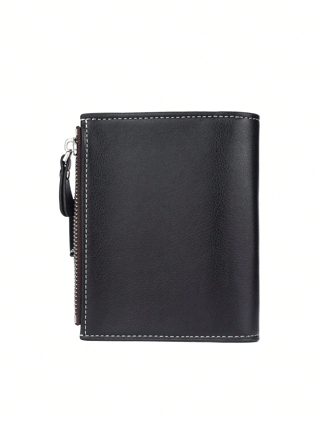 SHABILI Men'S Short Slim Wallet Multi-Slot Fashion New Style Business Soft Leather Vertical Bifold Wallet for Men Wallet Purse Wallet Men Wallet Leather