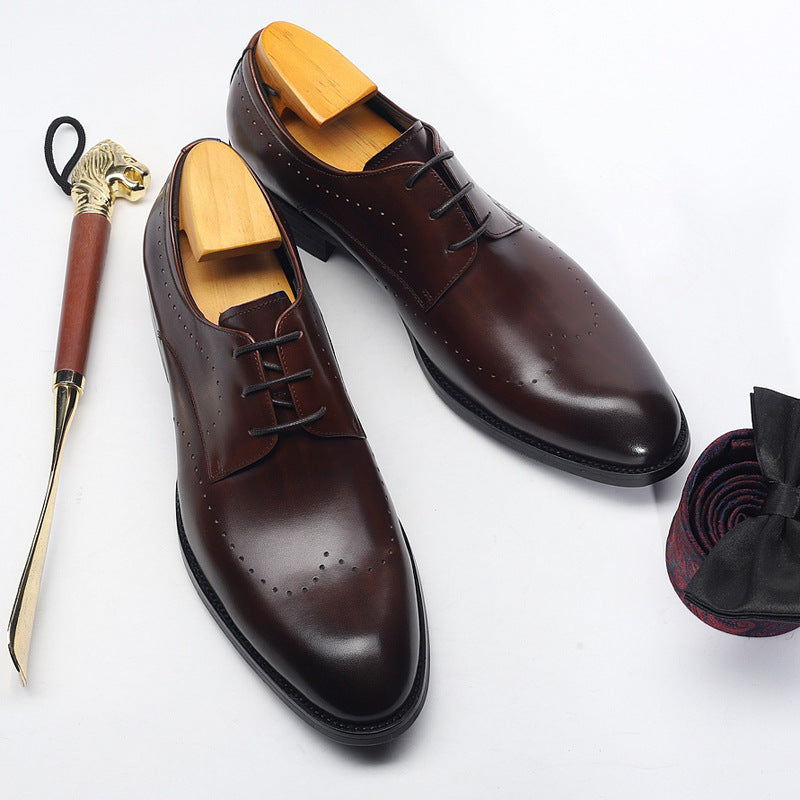 Carved Business Handmade Leather Men's Large Size Shoes