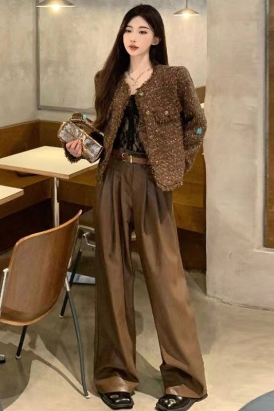 Polyester kvinders kvast kort cardigan-top