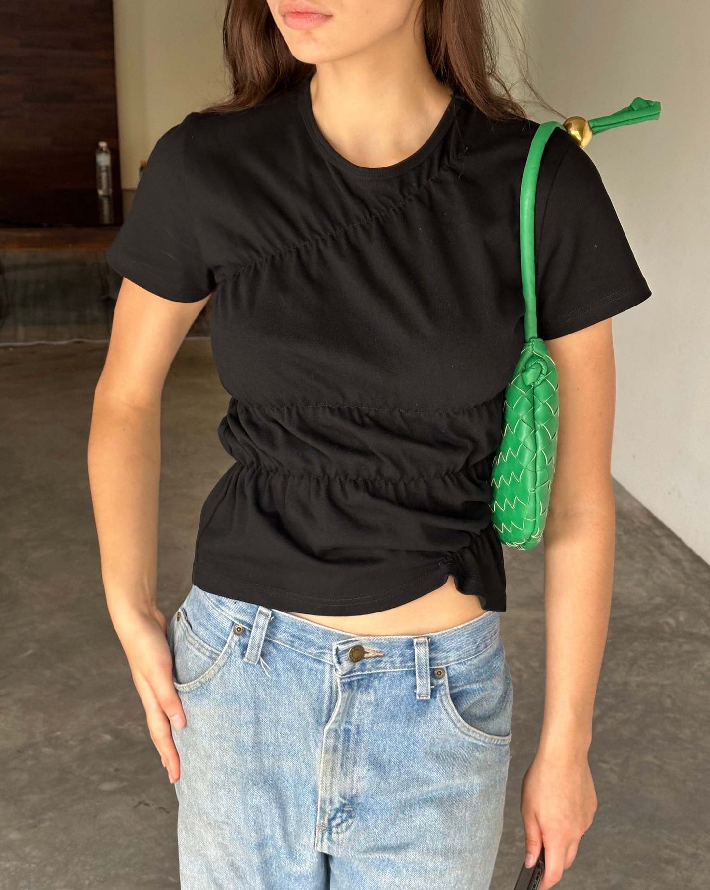 Personality Round Neck Casual Solid Color Short Sleeve