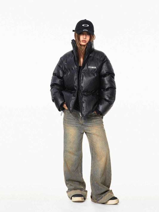 Retro Metal Label Stand Collar Simple All-match Light Coat