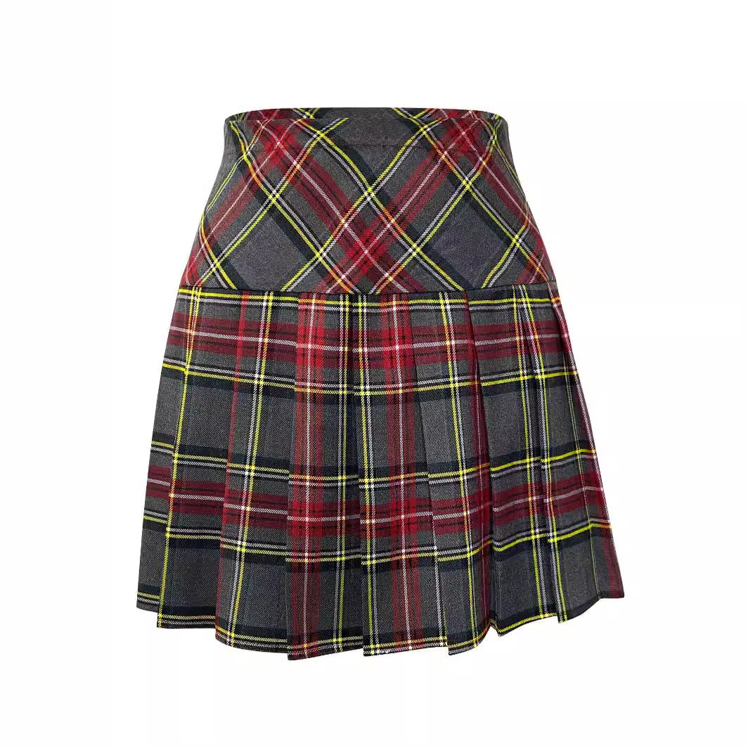 Women's Stripe College Style Pleated Skirt