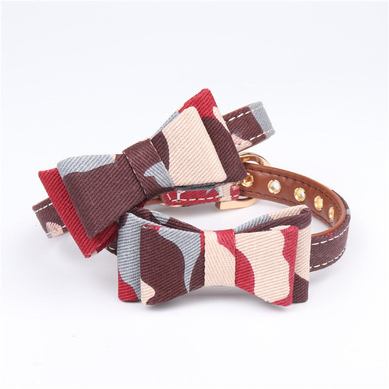 Camouflage Series Bowknot Pet Collar