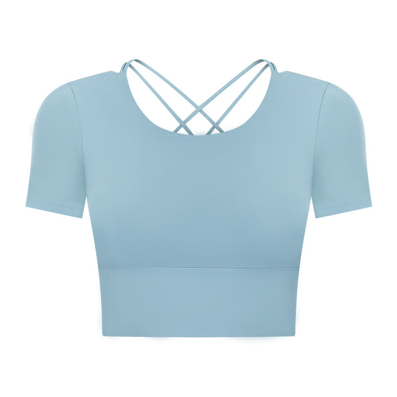 Outdoor Leisure Short Summer Women With Chest Pad Yoga T-shirt