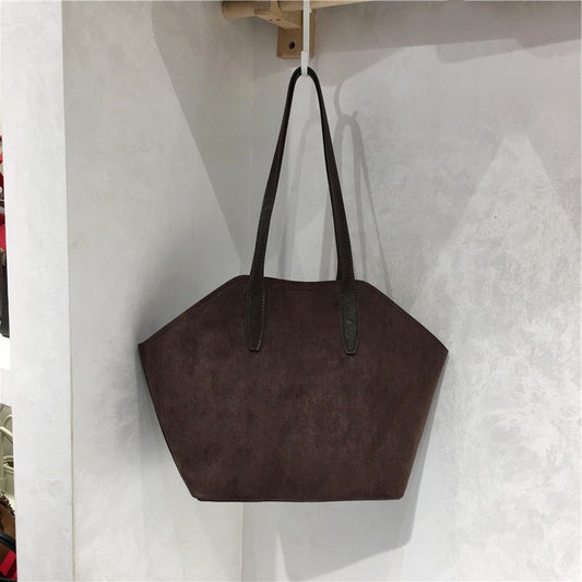 Fashionable Versatile Commuter Suede Fabric Shoulder Bag For Women