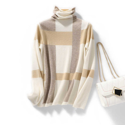 Pure Wool Sweater Matching Sweater Pile Collar Bottoming Shirt