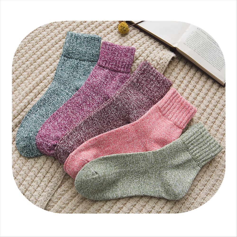 Thick Warm Wool Solid Color Women's Socks