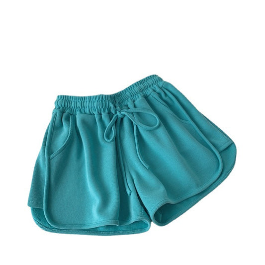 Women's Solid Color Wide Leg Loose And Slim Sports Shorts