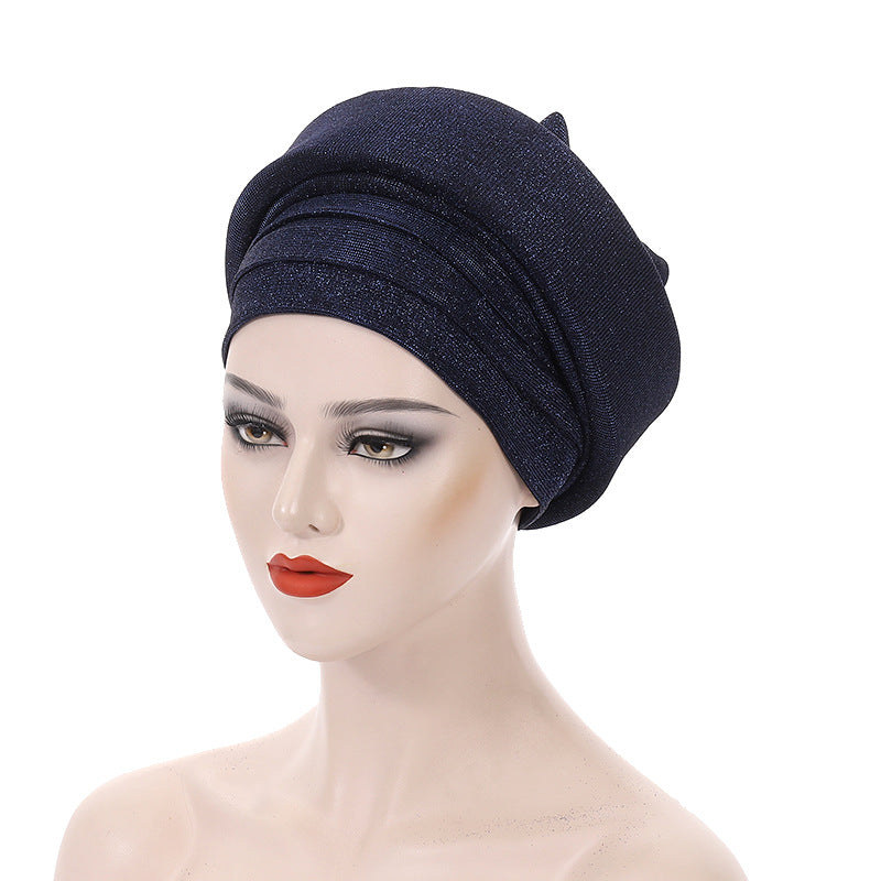 Glittering Powder Double-layer Sponge African Hat Muslim Hat Toque