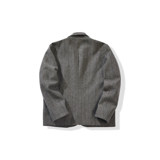 Men's Casual Retro Herringbone Thick Wool Jacket