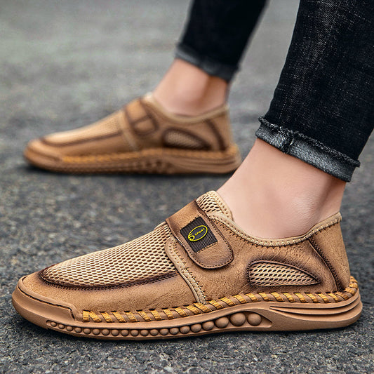 Breathable Mesh Men's Shoes Are Versatile And Flat Bottomed