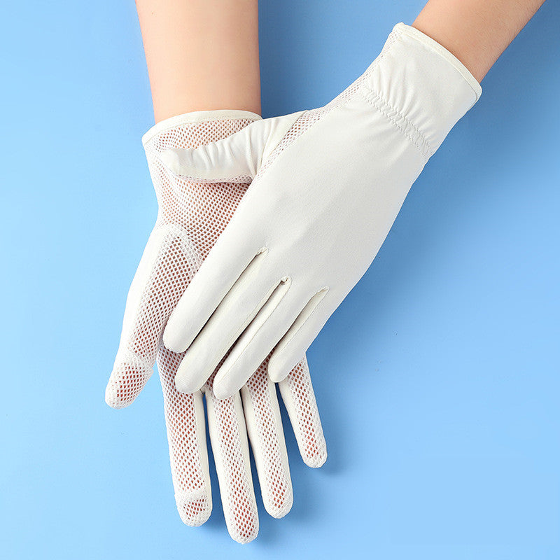 Ladies Ice Silk Gloves Sunscreen Anti-UV Outdoor Thin Style