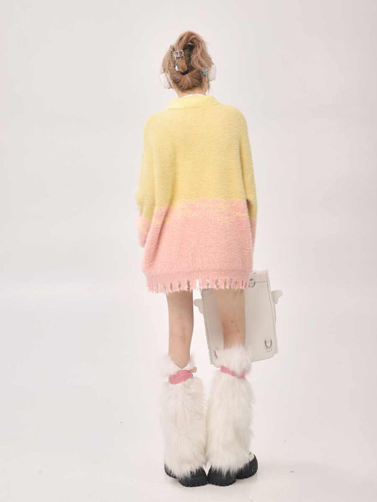 Women's Mink Fur Loose And Lazy Style Sweater