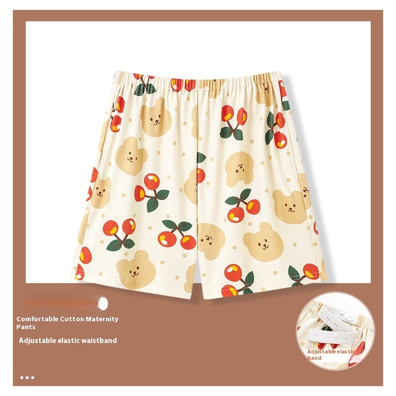 Summer New Pregnant Women Adjustable Cartoon Pajama Pants Thin