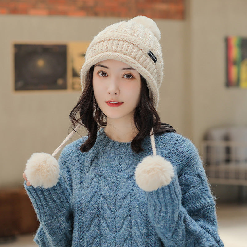 Women's Versatile Scarf Suit Knitted Hat