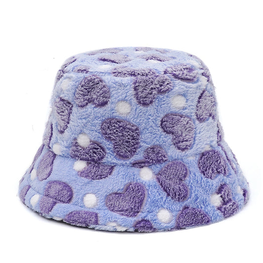 Women's Plush Cartoon Jacquard Bucket Hat