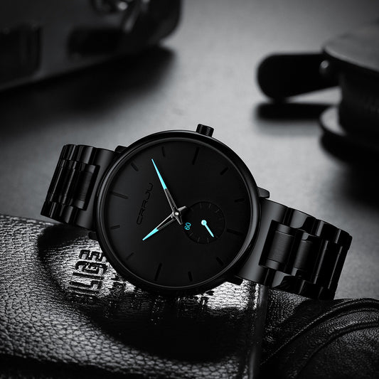 Men's New Steel Band Waterproof Watch Thin
