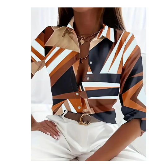 Digital Printing Shirt Top Personality Retro 3D