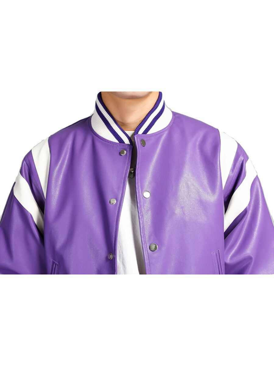 Mode Colorblock amerikansk biker læderjakke