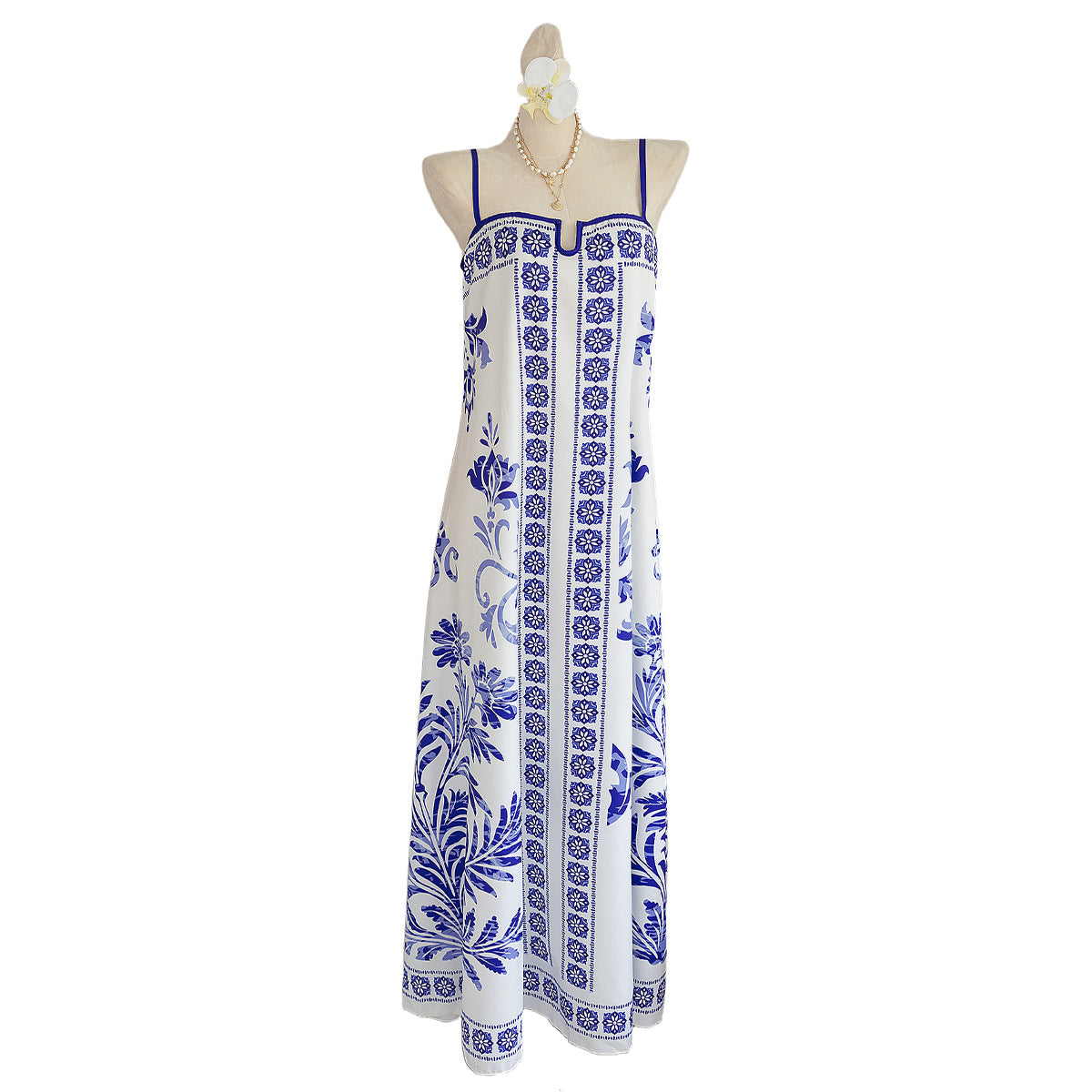 One-piece Swimsuit Beach Dress Long Solid-color Tie-dye