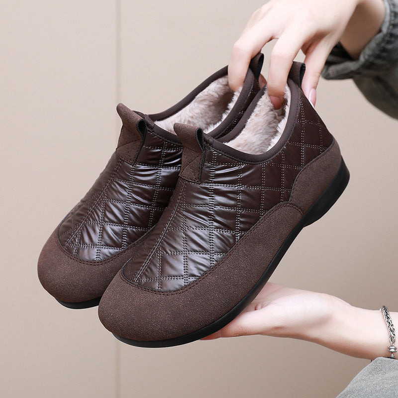 Waterproof Non-slip Snow Boots Fleece-lined Warm Leisure Cotton Shoes
