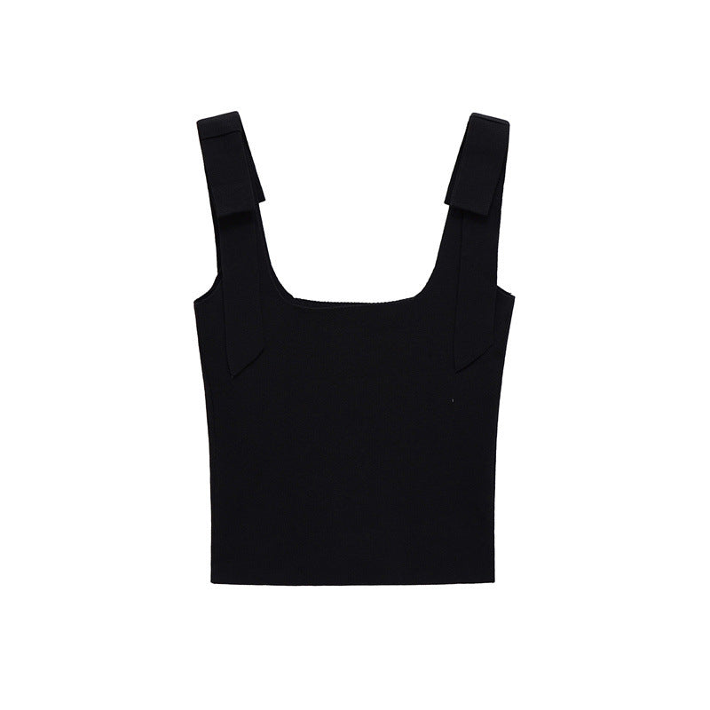 Fashionable Simple Stretch Bowknot Decoration Top