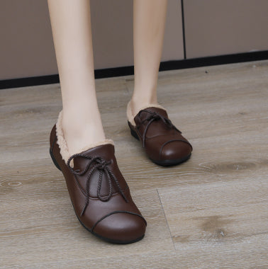 Flat Non-slip Slip-on Fleece-lined Warm Shoes
