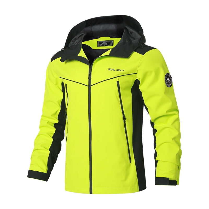 Hooded Men's Outdoor Windproof Shell Jacket