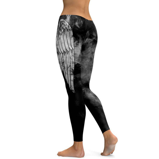 Yoga angel wings print sweatpants