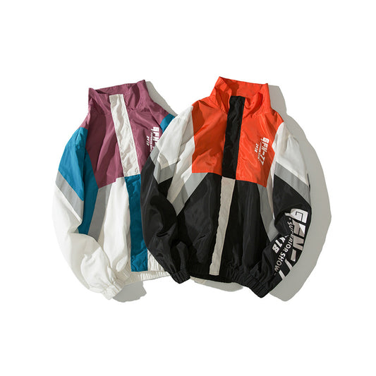 Contrast stitching loose windbreaker