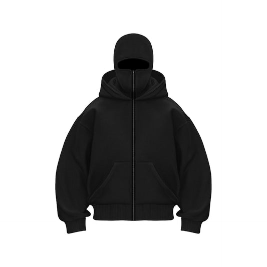 Fleece-lined Double Hood Unique Design Hooded Sweater