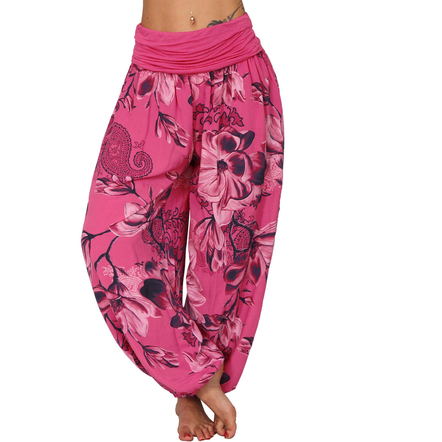 European And American Printed Loose Casual Wide-leg Harem Pants