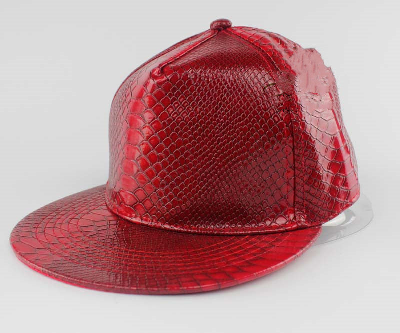 Hip Hop Cap PU Leather Flat Edge Baseball