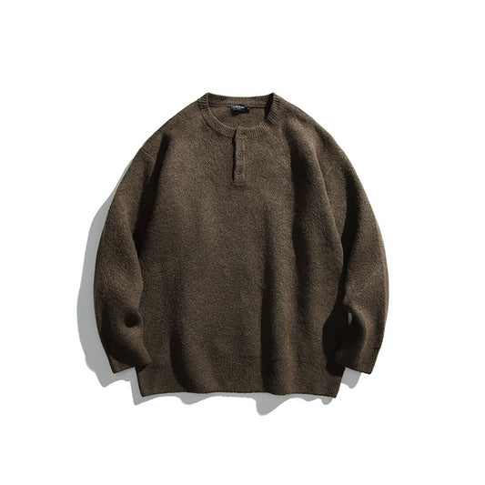 New Men's Twist Braid Sweater Cardigan