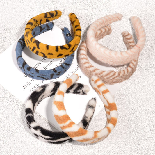 Leopard Print Fluffy Hair Band