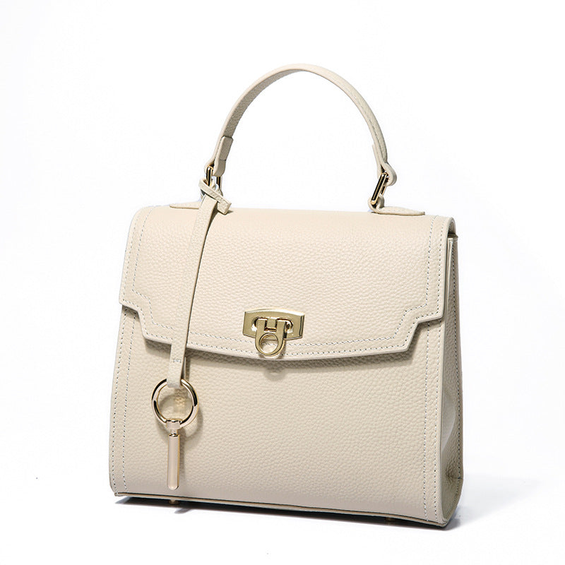 Top Layer Cattlehide Leather Fashion Portable Crossbody Small Square Bag