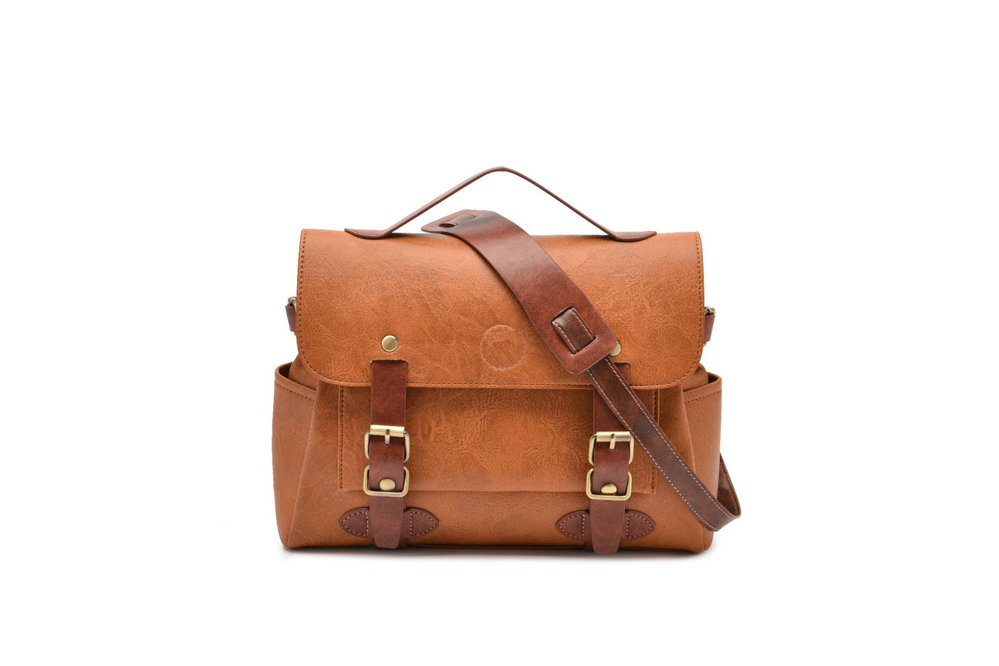 Vegetable Tanned French Messenger Oil Wax Leather Large Capacity Cambridge Bag