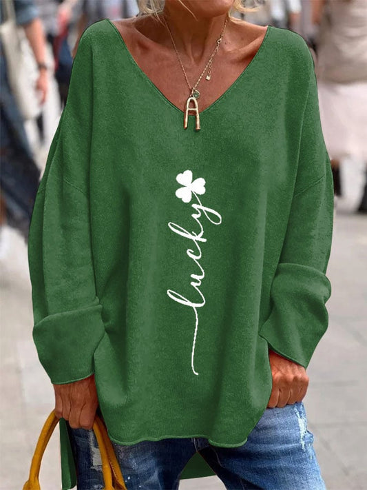 Plus Size Top med Slids og Print i Urban Casual Stil
