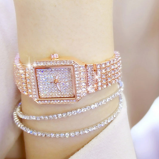 Full diamond waterproof quartz watch
