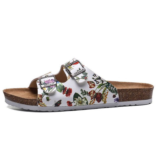 Flip-flops, cork beach, Korean style flip-flops, couple leather sandals and slippers