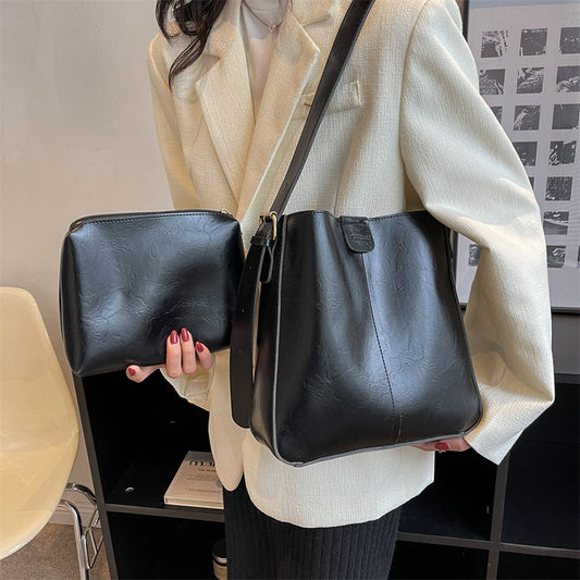 Large-capacity Bucket Fashion Women's Cross-body Bag Fashion Womens Shoulder Bag Autumn And Winter Handbag