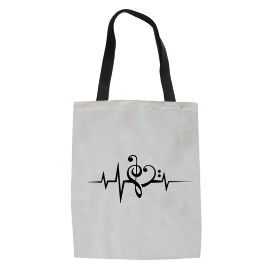 Simple Black And White Printed Tote Bag Women's Pattern