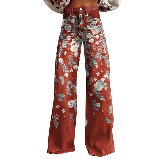 European And American Womens Flared Pure Cotton Jeans