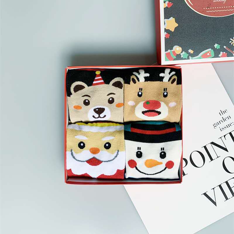 Women's Cute Fashion Mid-calf Christmas Stockings Gift Box