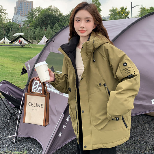 Girls' Thickened Interchange Cotton Jacket Coat